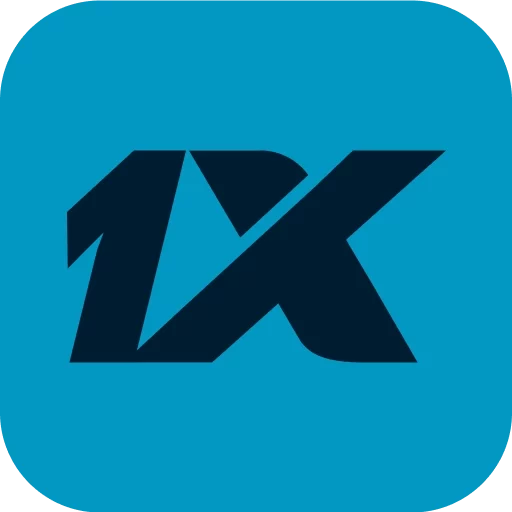 Логотип 1X на синем фоне